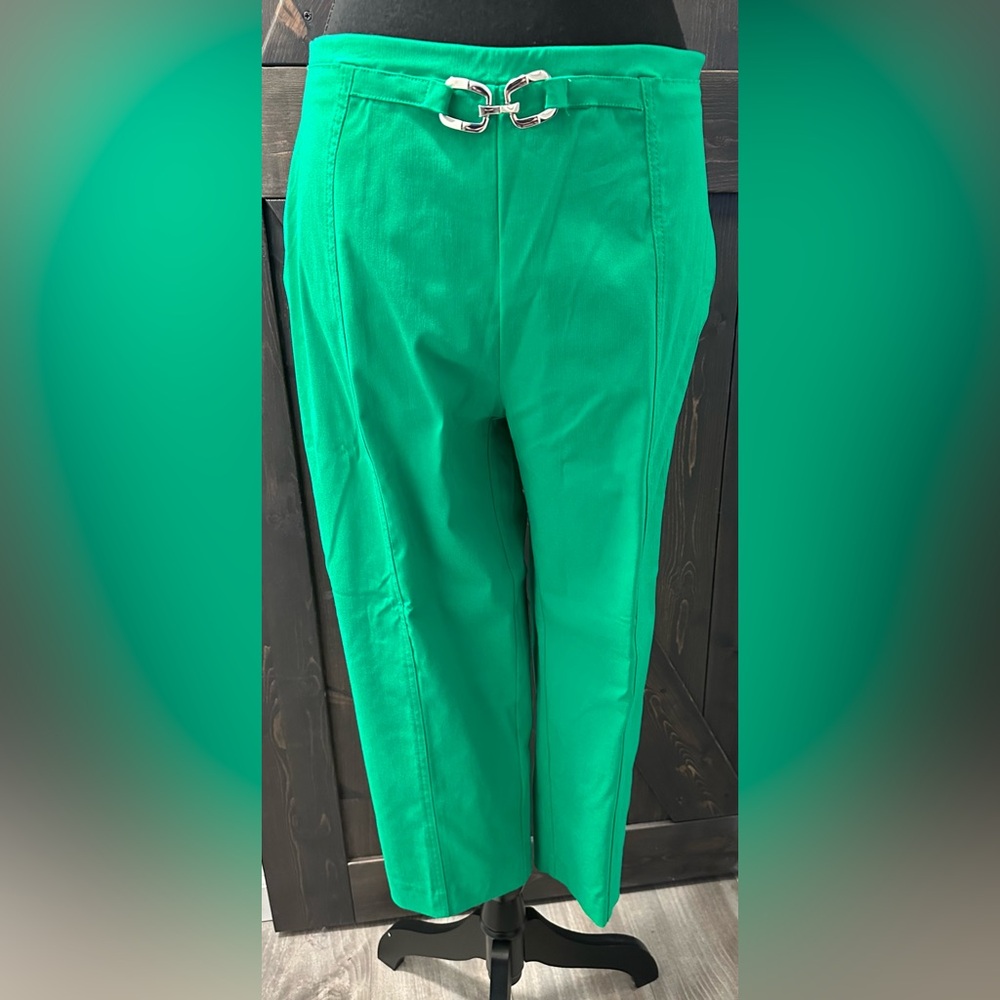 Zac & Rachel Green Women's Pull-On Pants with Silver Accents - Size 10